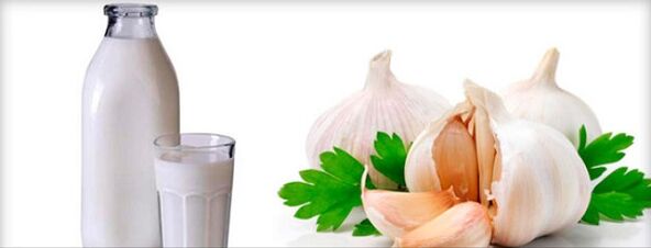 milk and garlic against parasites